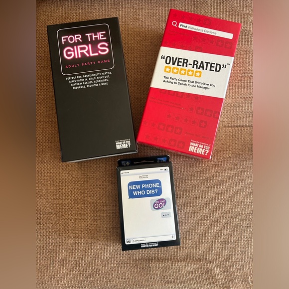 Lot of three card games - For the Girls, Over-Rated, and New Phone, Who Dis - Picture 1 of 2
